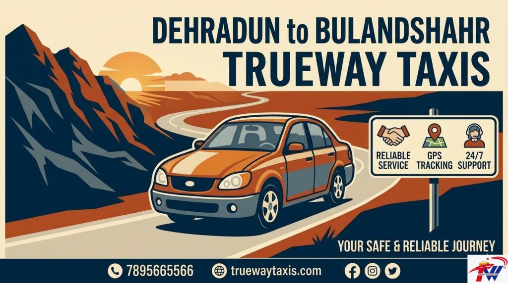 Dehradun to Bulandshahr cab service with affordable fare ₹4500 by Trueway Taxis and comfortable highway travel