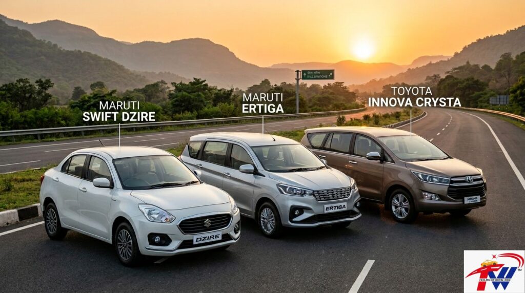 Sedan Dzire, SUV Ertiga and Toyota Innova taxi cars for Dehradun to Ambala cab service