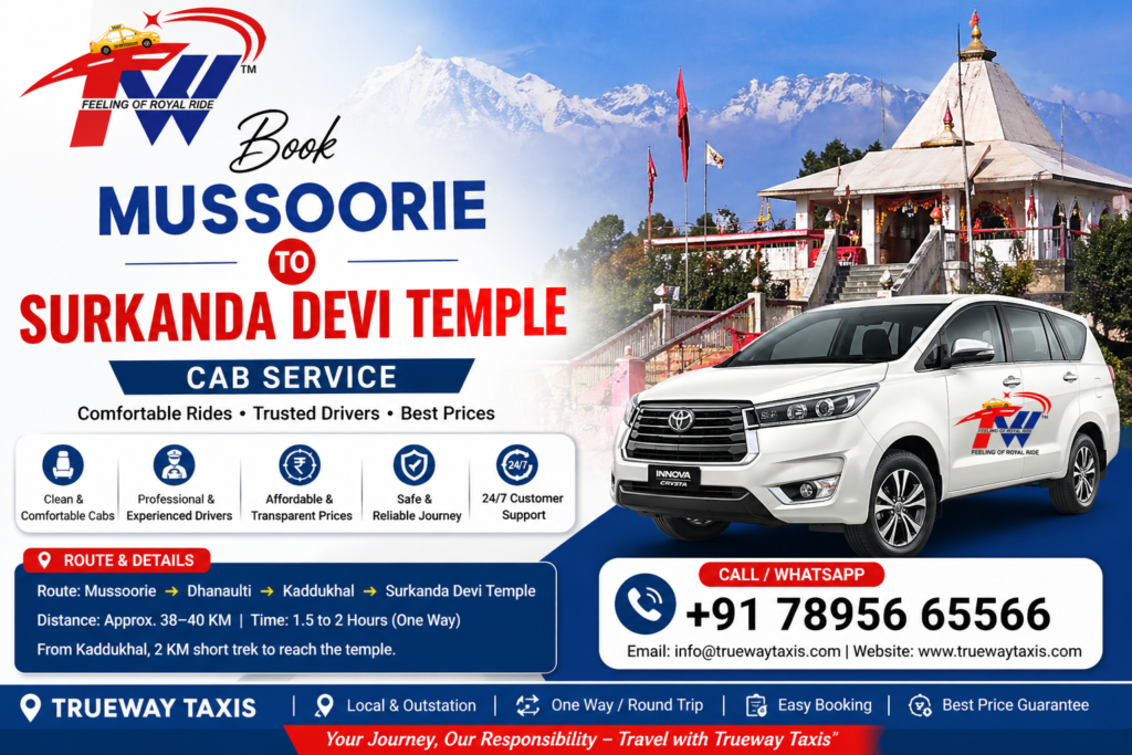 Mussoorie to Surkanda Devi Temple cab service