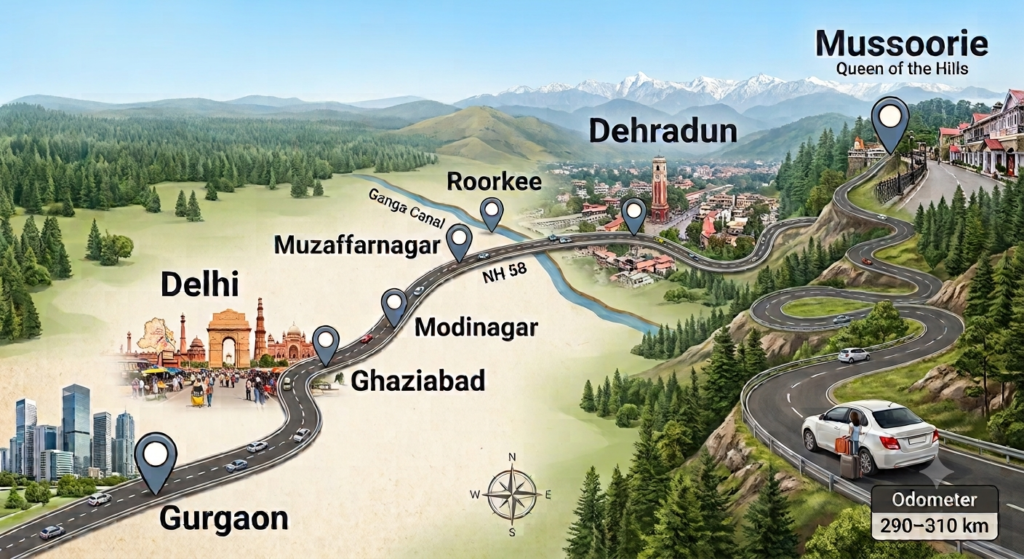 Gurgaon To mussoorie Taxi service